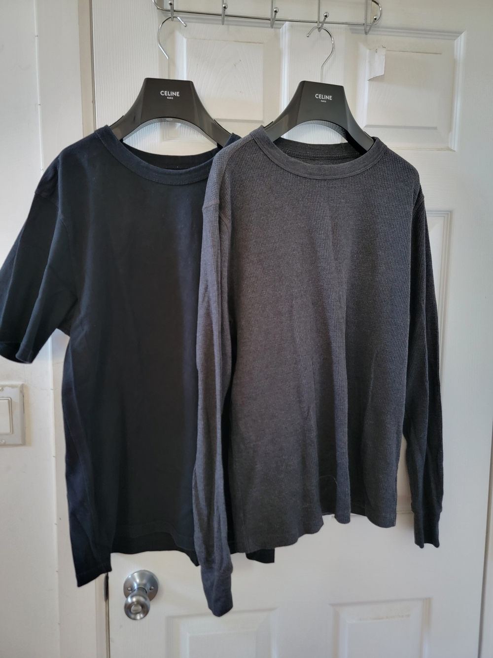Uniqlo Black Tshirt And Gap Thermal Shirt